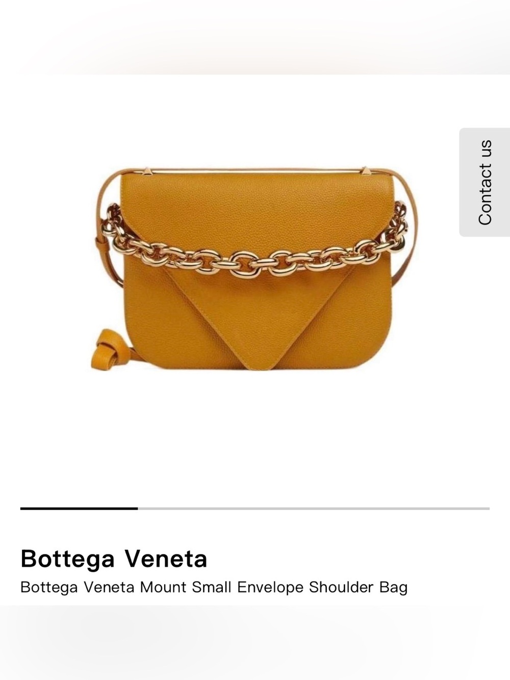 Bottega Veneta Mustard Tan Leather Shoulder/crossbody Bag with chunky Gold Chain